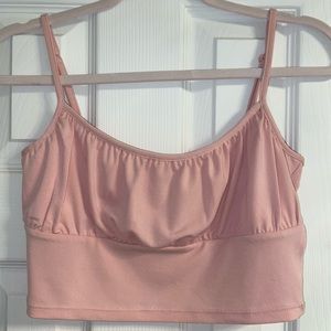 Pink crop top with adjustable straps